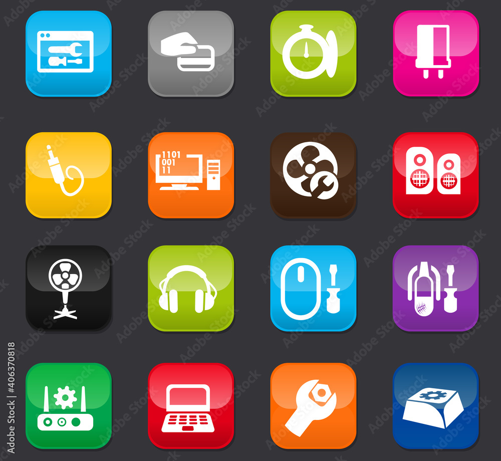 Electronic repair icons set Electronic repair icons set