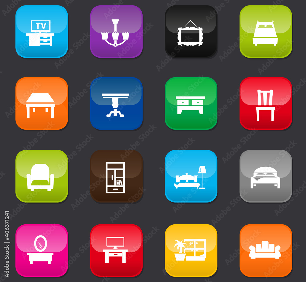 Furniture vector icons set Furniture vector icons set