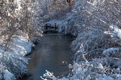 Matzingen im Thurgau vesinkt im Schnee photo