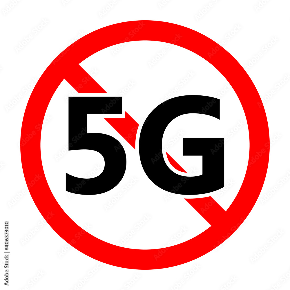 5G mobile networks ban icon. 5G signal is prohibited. Stop 5G internet icon. 5G mobile networks ban icon. 5G signal is prohibited. Stop 5G internet icon.