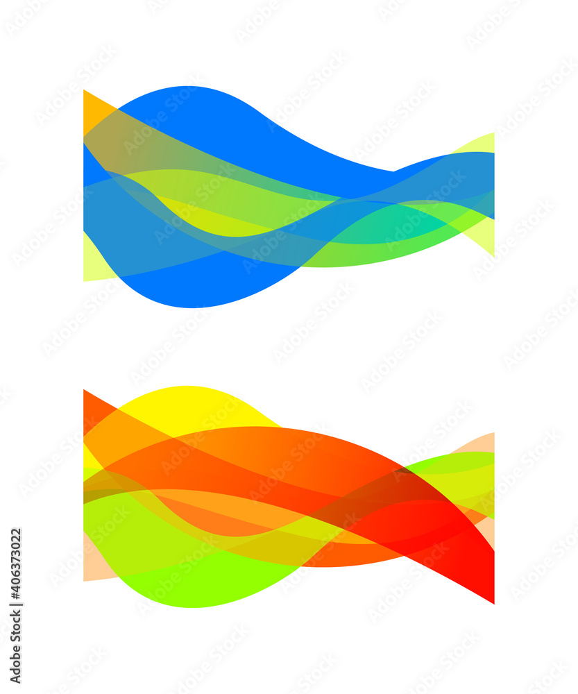 Set of wavy lines. Abstract color waves Set of wavy lines. Abstract color waves