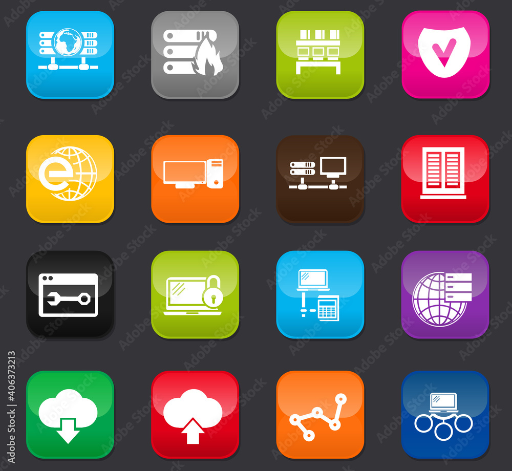 Internet, server, network icons set Internet, server, network icons set