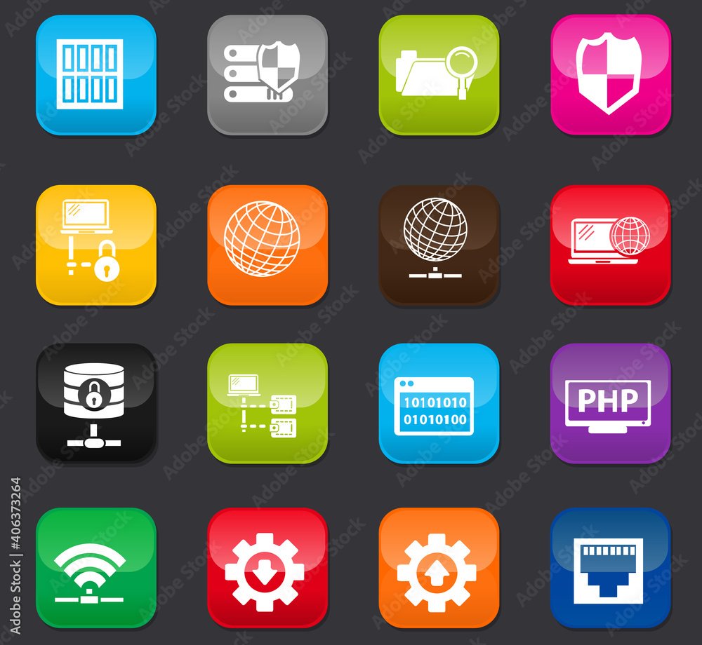 Internet, server, network icons set Internet, server, network icons set
