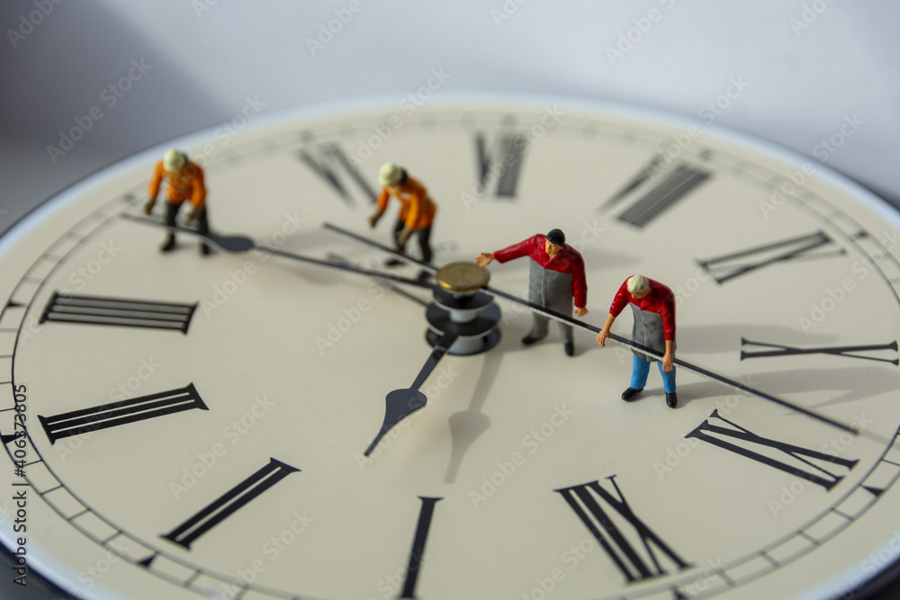 Hands of a clock in the passage time Hands of a clock in the passage time