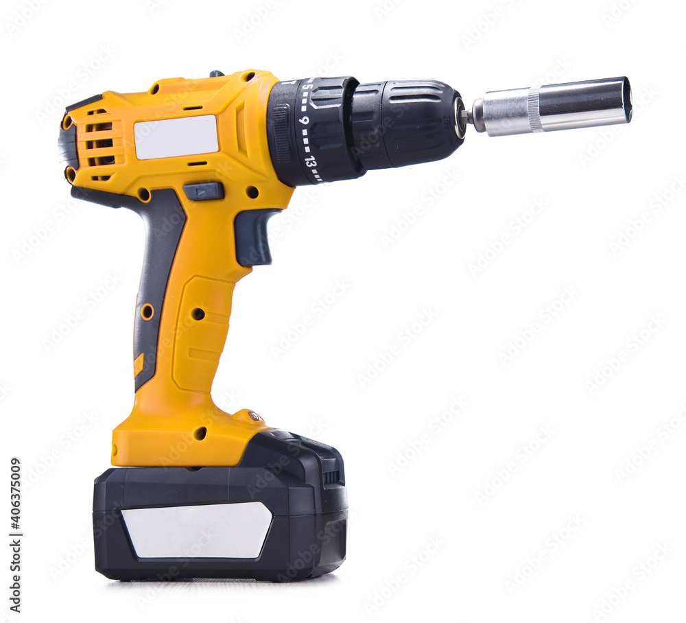 A screw gun isolated on white background A screw gun isolated on white background