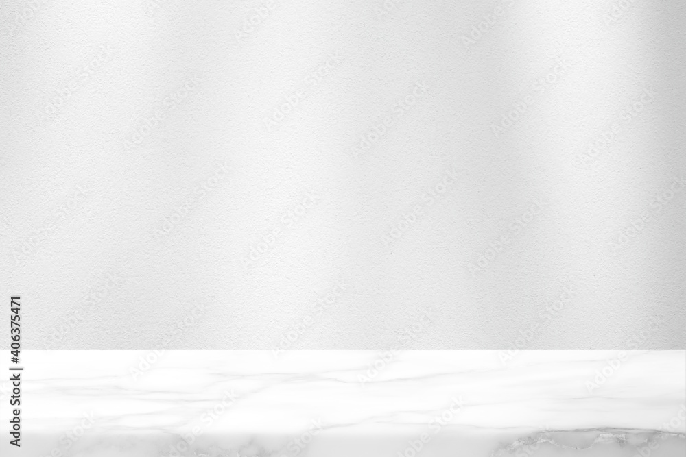 White Marble Table with Light Beam on Concrete Wall Background, Suitable for Product Presentation Backdrop, Display, and Mock up. White Marble Table with Light Beam on Concrete Wall Background, Suitable for Product Presentation Backdrop, Display, and Mock up.