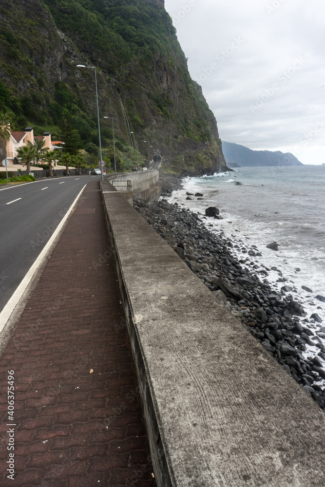 Coastal Road with mountain view on Madeira Island Coastal Road with mountain view on Madeira Island