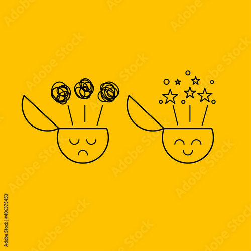 Joy and depression concept. Logo therapy