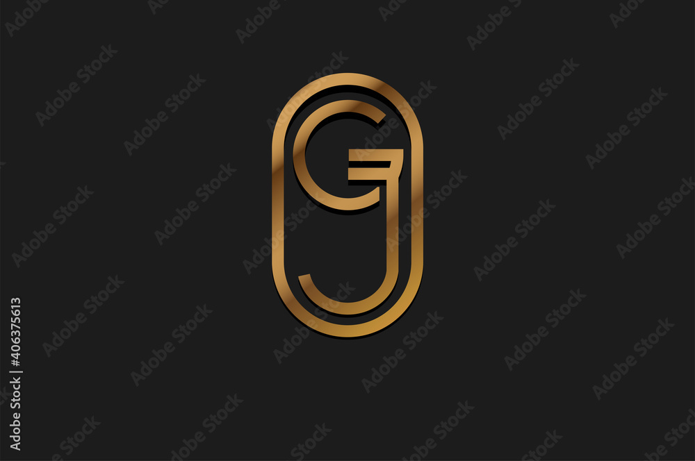 Abstract Initial G and J Logo, Gold Line Monogram style, usable for brand, card and company, logo design template element,vector illustration Abstract Initial G and J Logo, Gold Line Monogram style, usable for brand, card and company, logo design template element,vector illustration