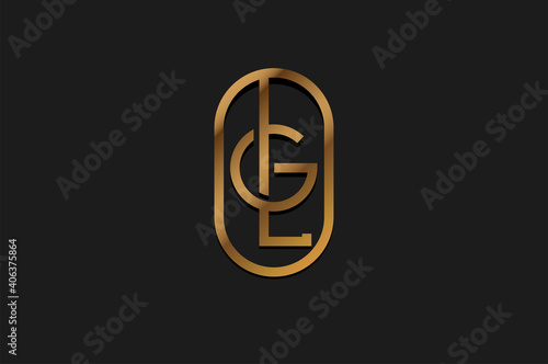 Abstract Initial G and L Logo, Gold Line Monogram style, usable for brand, card and company, logo design template element,vector illustration