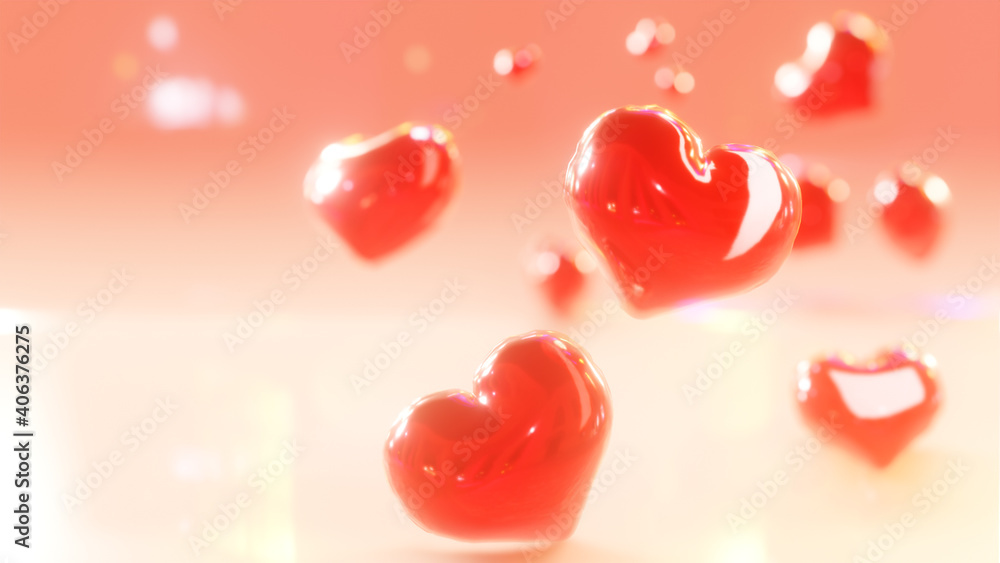 heart candy 3d background falling balloon 
