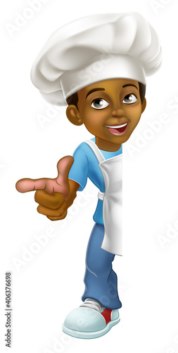 A young black little boy ca...