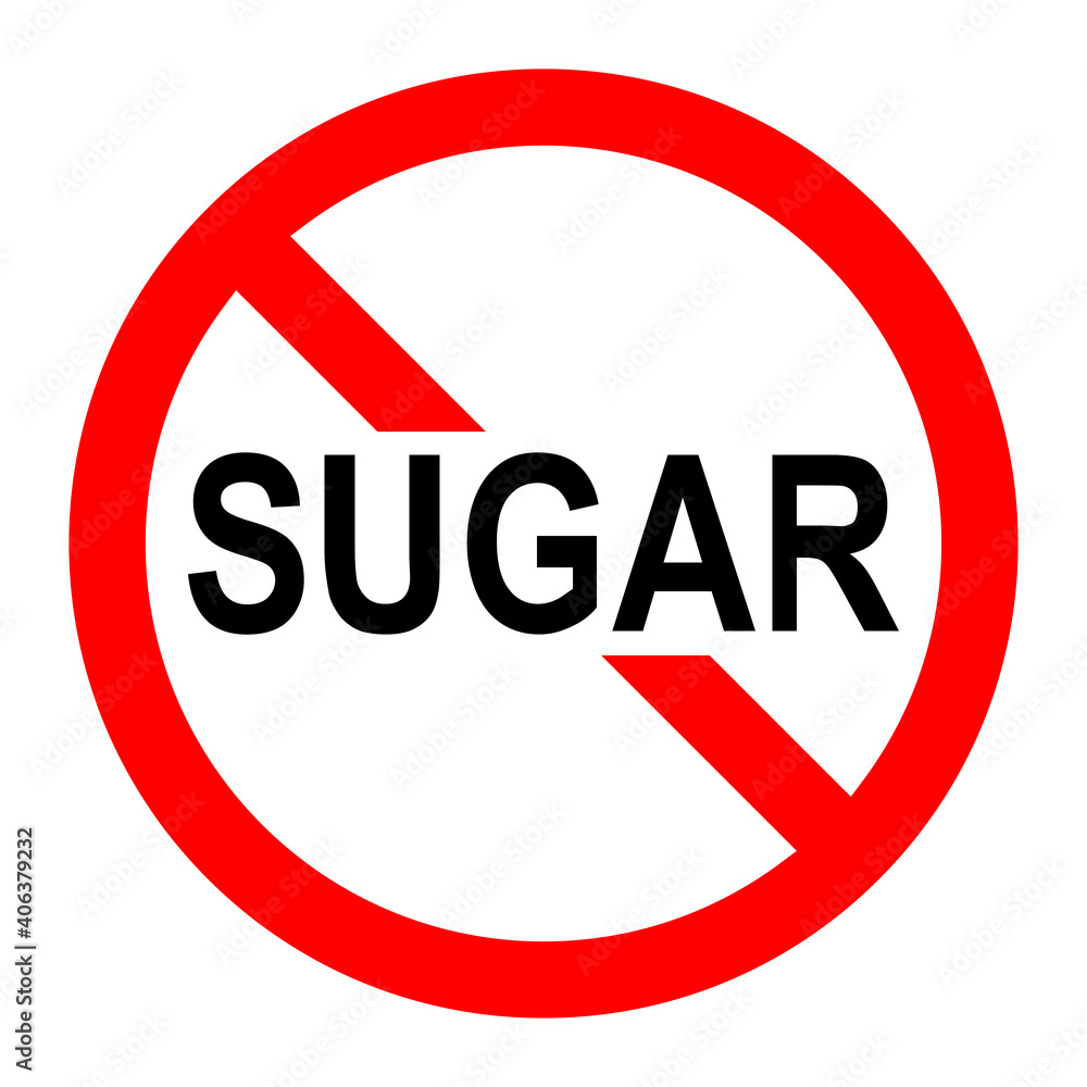 Sugar ban icon. Sugar is prohibited. Stop sugar icon. Sugar ban icon. Sugar is prohibited. Stop sugar icon.