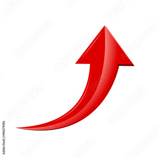 Arrow icon. Red up arrow. Vector illustration.