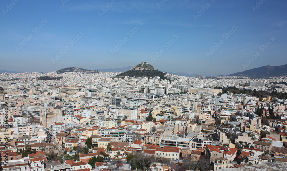 Panorama of Athens from Mount Likabet, Greece	
