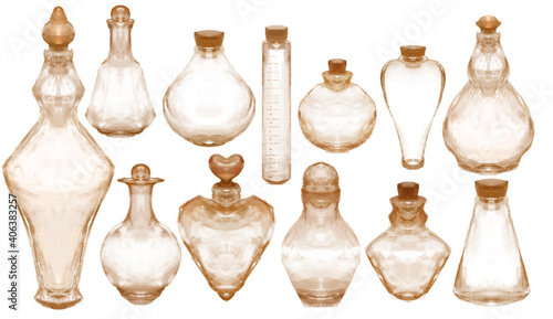 Foto Witch Bottle drawing illustration