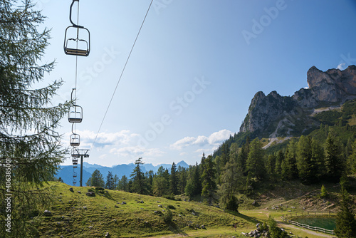 empty chairlift at Rofan mountain, out of operation