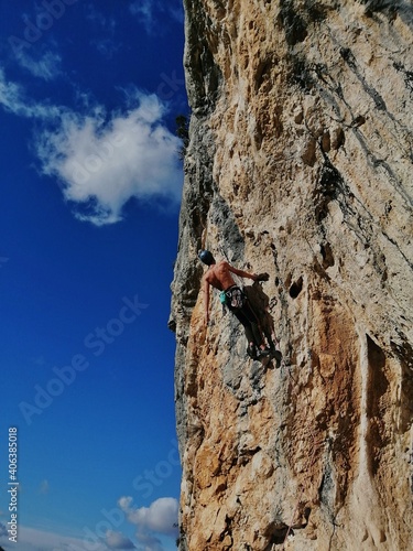 Sport climbing in Siurana, Spain.
