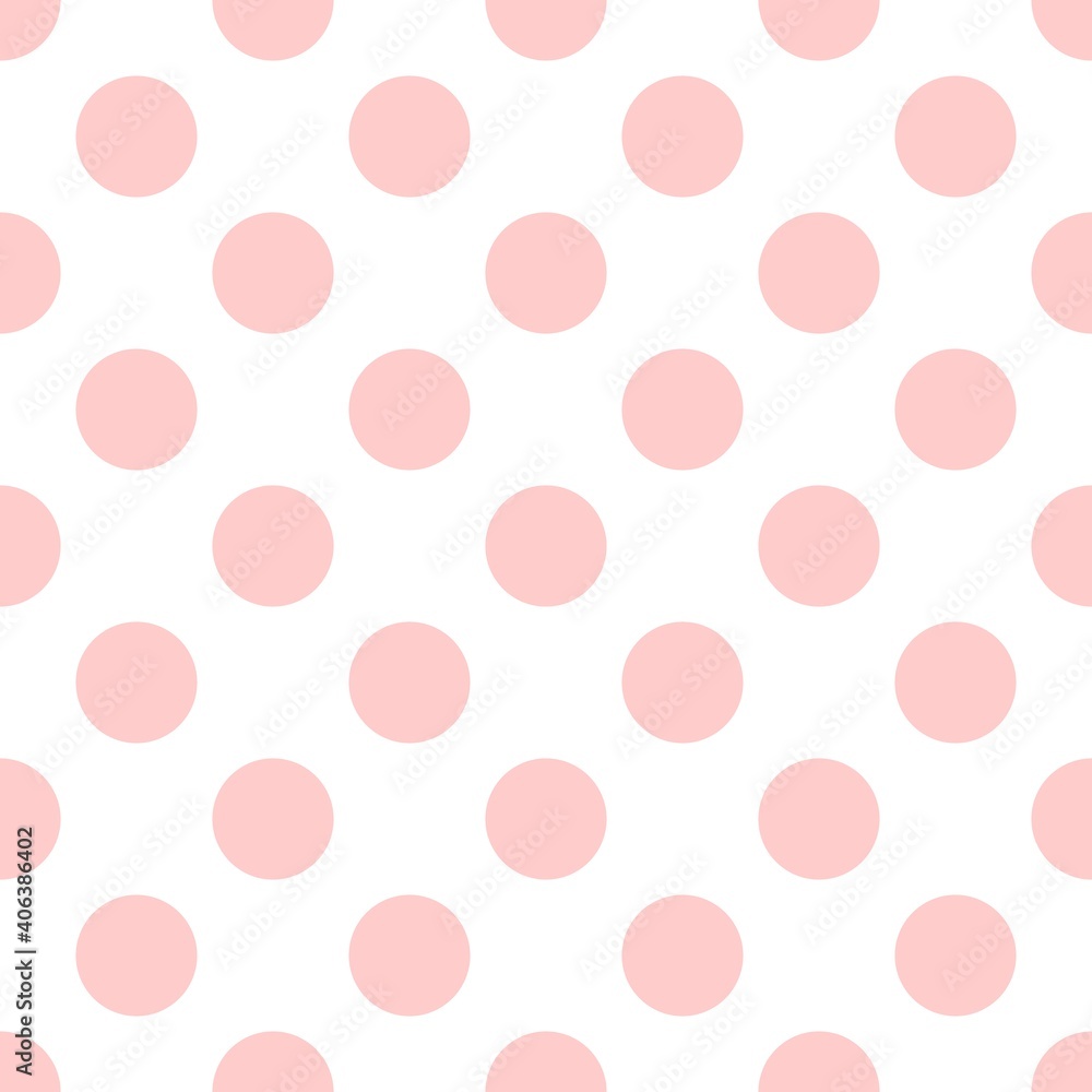 Seamless vector pattern with pink polka dots on a white background Seamless vector pattern with pink polka dots on a white background