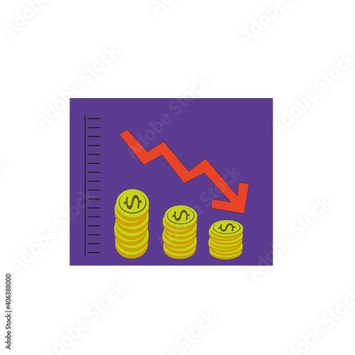 picture, trend down, financial market vector