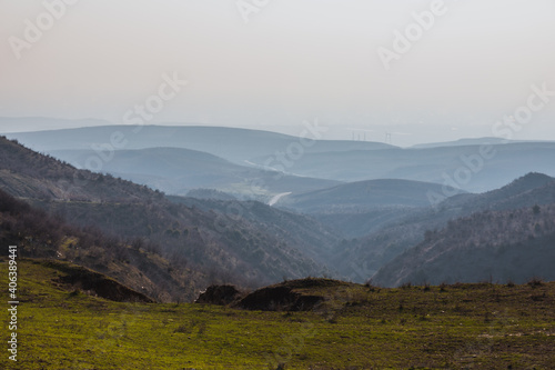 Beautiful landscape in the mountains at summer in daytime. Mountains at the sunset time. Azerbaijan, Caucasus. © zef art