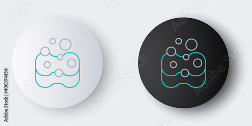 Line Sponge icon isolated on grey background. Wisp of bast for washing dishes. Cleaning service concept. Colorful outline concept. Vector.