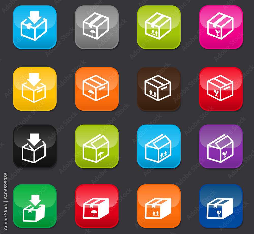 Simple icons set of box Simple icons set of box