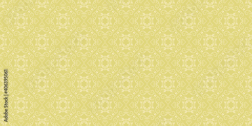 Ornate background pattern with vintage ornament. Seamless wallpaper texture. Vector graphics