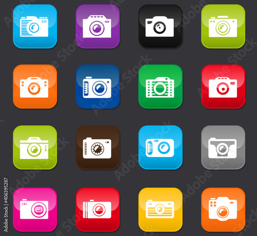 photo camera icon set