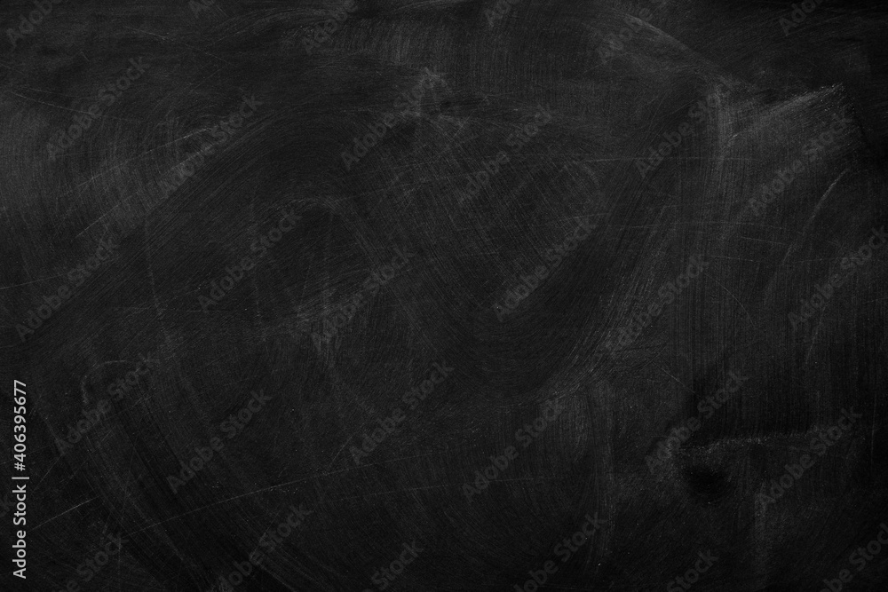 Fototapeta premium Texture of chalk on black chalkboard or blank blackboard background. School education, dark wall backdrop, template for learning board concept.
