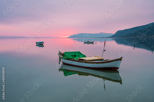Fishing boats in the Karina Bay of Turkey