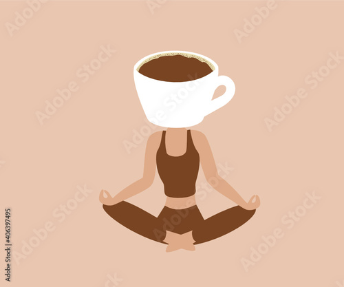 coffe addiction concept. caffeine usage to combat stress. woman with coffee cup