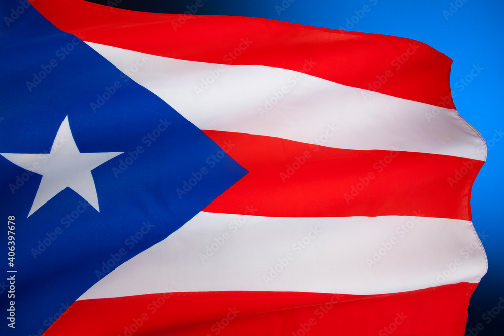 Naklejka premium Flag of Puerto Rico
