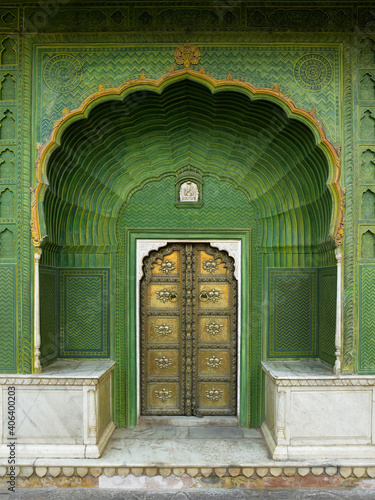 Konstfotografi Pritam Chowk Doorway in the City Palace - Jaipur - India