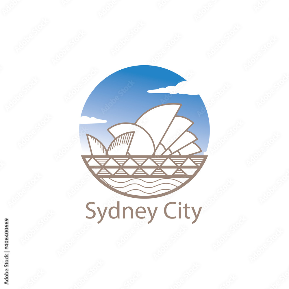 Φωτογραφία sydney logo simple outline illustration circle design vector abstract