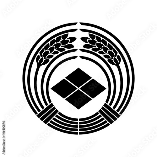 稲紋・抱き稲に武田菱（だきいねにたけだひし）