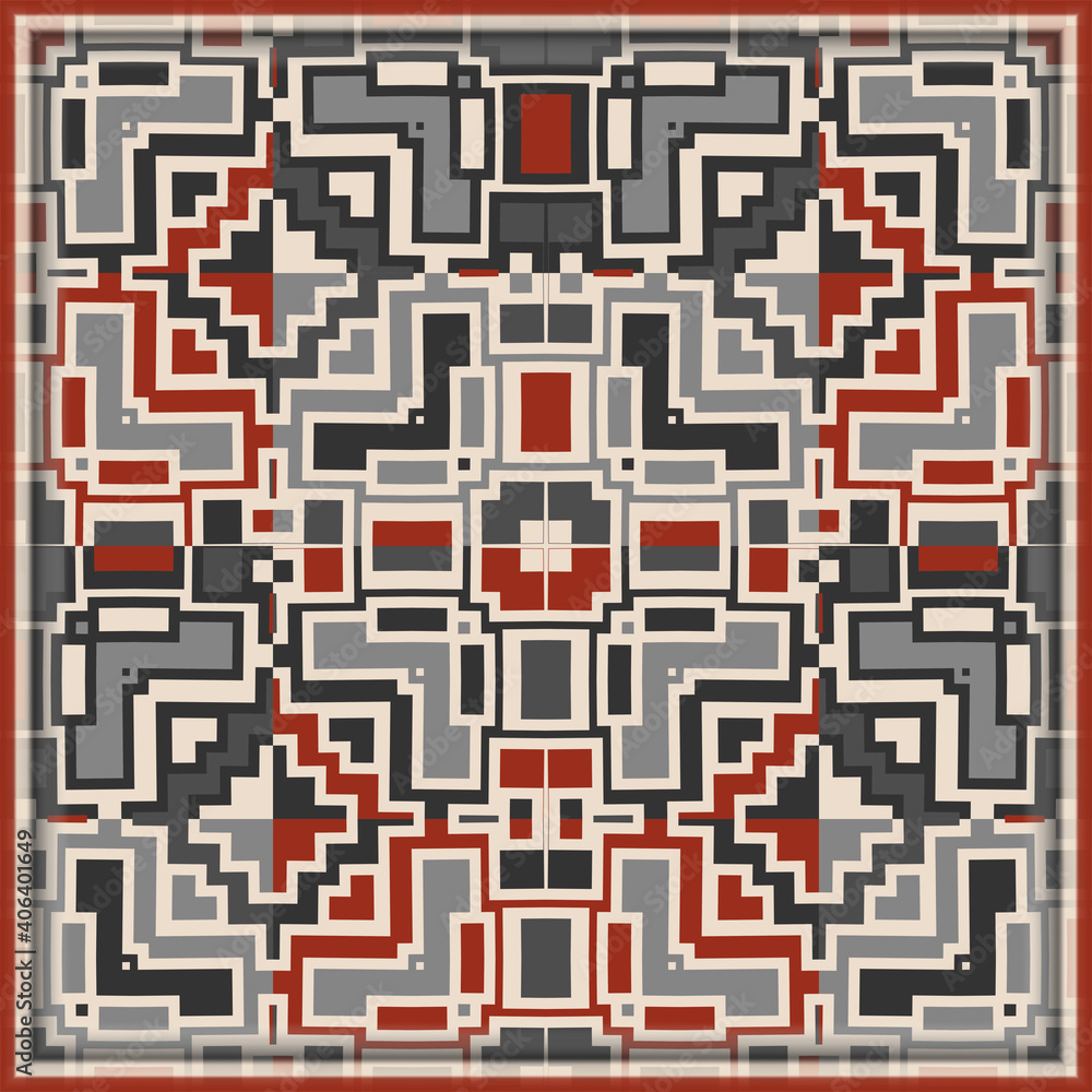 Creative trendy color abstract geometric pattern in white gray black red, vector seamless, can be used for printing onto fabric, interior, design, textile, carpet, rug, tiles. Creative trendy color abstract geometric pattern in white gray black red, vector seamless, can be used for printing onto fabric, interior, design, textile, carpet, rug, tiles.