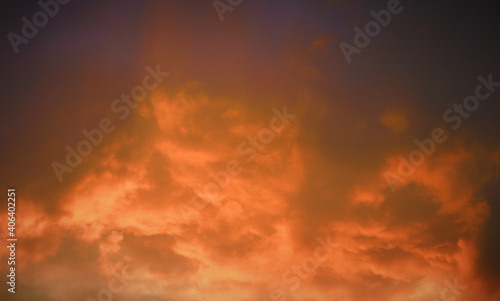 red sunset in the clouds beautiful natural background phenomenon nature of the day © Olha