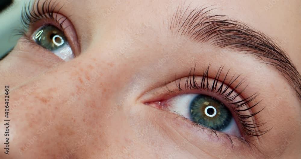 Closeup of Young and Beautiful Female Eyes
