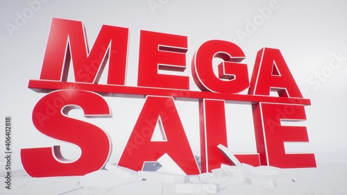 3D SALES Text Animation, Smashing through the ground!  Huge animated impact for any Sales promotional video or social media.

RED text on a white background, 4K High resolution.