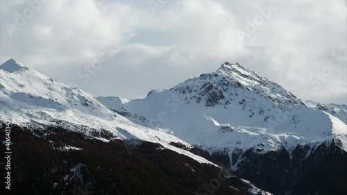 Stormy extreme winter of Sasseneire Wallis Switzerland Europe timelapse photo