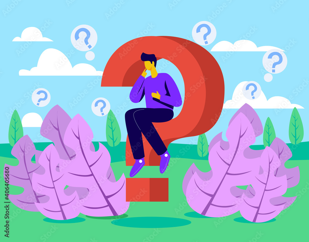 Person question mark concept illustration vector Person question mark concept illustration vector