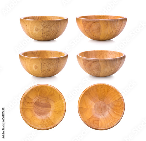 wood bowl on a white background