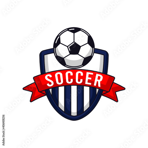 Simple soccer football logo design template