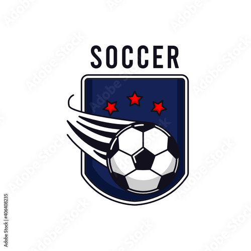 Simple soccer football logo design template