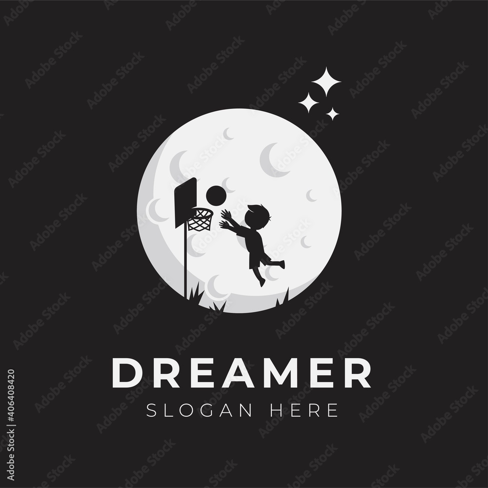 Child dream logo design illustration collection - Dreamer Logo - reach dream