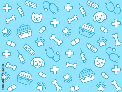 Cute vet seamless pattern