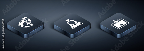 Set Isometric Socks, Washbasin and Cleaning lady service icon. Vector.