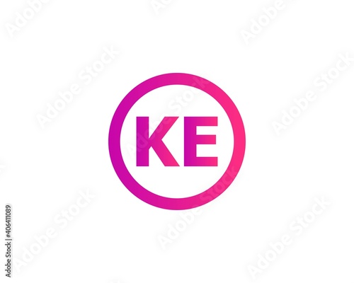 KE KE LETTER LOGO DESIGN VECTOR TEMPLATE photo