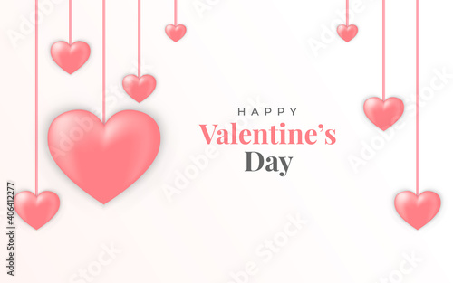Valentine's day background template for banner, party flyer, poster & brochure.